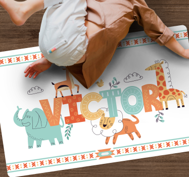 Personalized Safari Theme custom floor mat - TenStickers