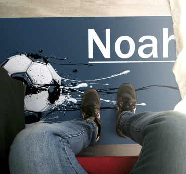 Soccer action with name teenage bedroom rug - TenStickers