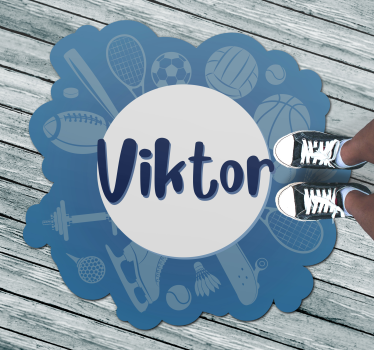 Personalized Sports Emblem custom floor mat - TenStickers