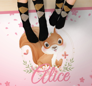 Squirrel Illustration custom floor mat - TenStickers