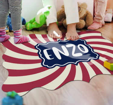 Personalized Stripes custom floor mat - TenStickers