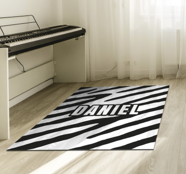 Personalized zebra personalised vinyl rug - TenStickers