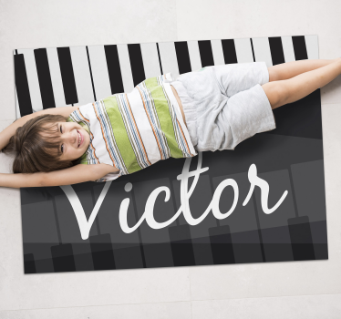 piano keys  personalised vinyl rug - TenStickers