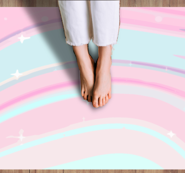 Pink and blue watercolor mixture texture rug - TenStickers