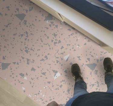 Pink and gray terrazzzo texture rug - TenStickers