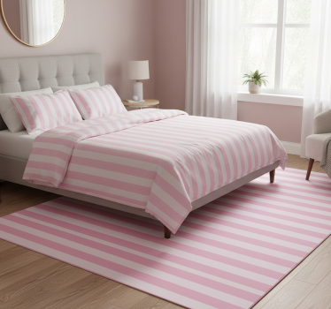Pink striped interior bedroom carpet - TenStickers