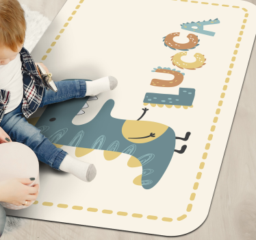 Playful Dinosaur custom floor mat - TenStickers