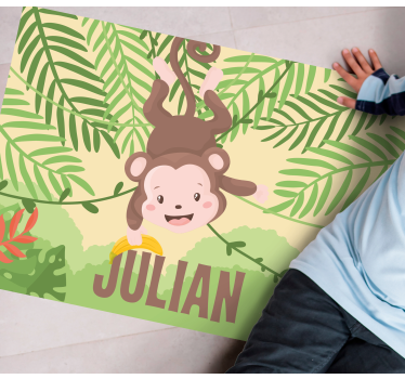 Playful Monkey Theme custom floor mat - TenStickers
