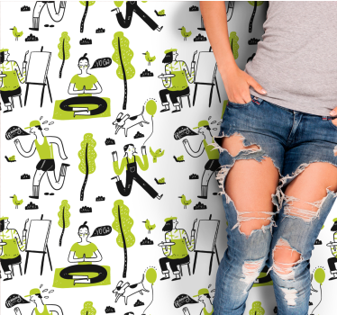 Playful Urban Scenes texture rug - TenStickers