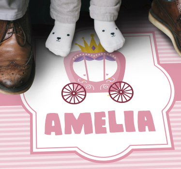 Custom princess carriage kids rug - TenStickers