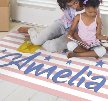 Custom crown and stars kids rug - TenStickers