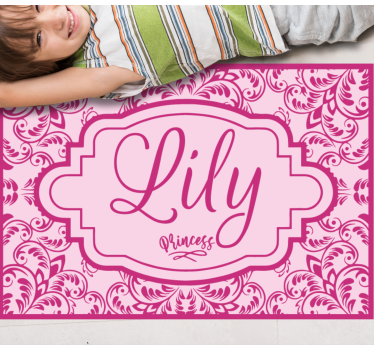 Princess Floral Design custom floor mat - TenStickers