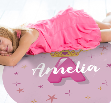 Princess personalised name kids rug - TenStickers