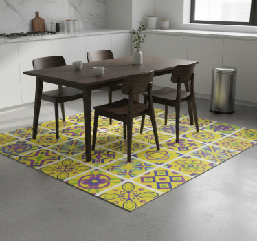 Psychedelic symmetries kitchen vinyl mat - TenStickers