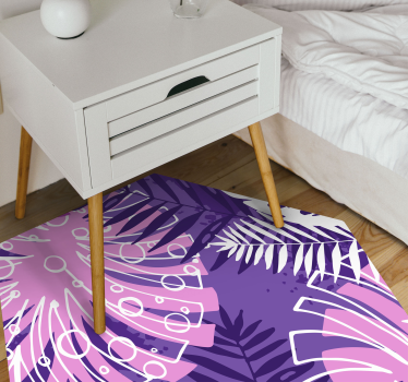 Purple Jungle Leaf nature vinyl carpet - TenStickers