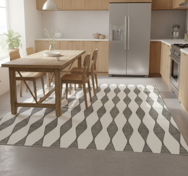Rabaul ikat beige pattern kitchen vinyl mat - TenStickers