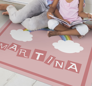 RAINBOW NAME DISPLAY custom floor mat - TenStickers
