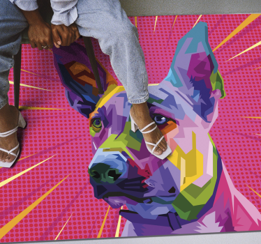 Rainbow pop art dog animal mat - TenStickers