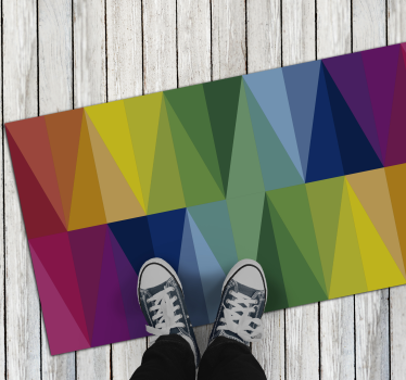 Rainbow triangles geometric vinyl carpets - TenStickers