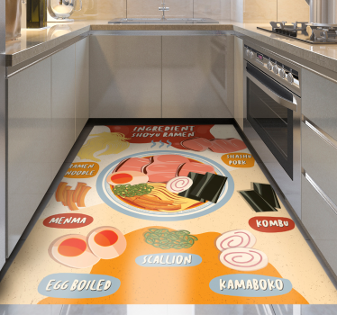 Ramen Ingredients Display kitchen mat - TenStickers