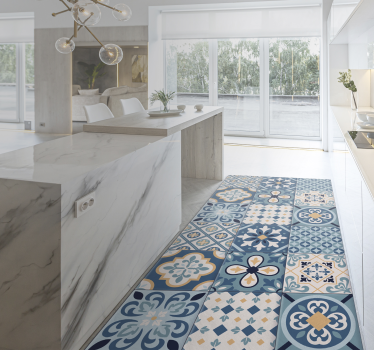 Realistic coloured floor tiles tile mat - TenStickers