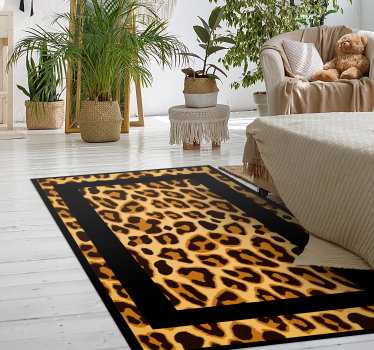 Rectangle leopard skin animal print carpet - TenStickers