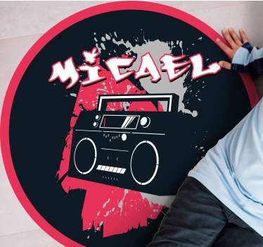 Retro Boombox Theme custom floor mat - TenStickers