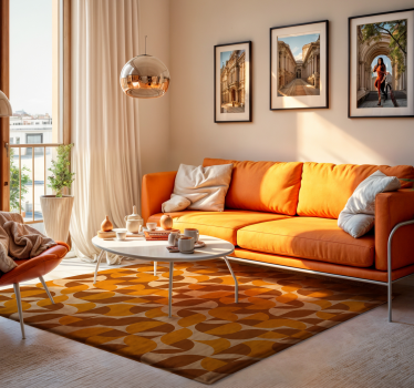 Retro living room vinyl rug - TenStickers