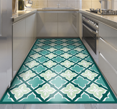 Retro tiles pattern vinyl rug contemporary rugs - TenStickers