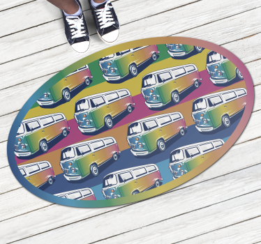 Retro Vehicle Parade kids rug - TenStickers