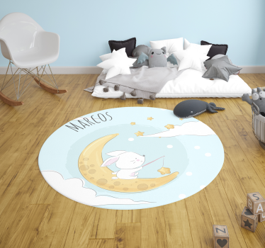 Round moon and stars vinyl carpet - TenStickers