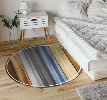 Round wood vinyl rug - TenStickers