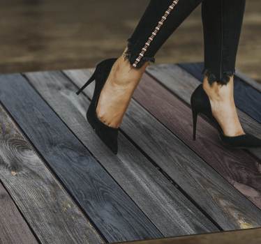 Rustic dark planks wood effect rug - TenStickers