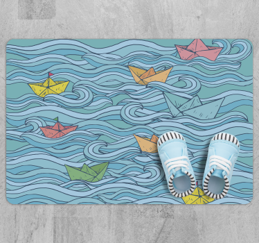 Sailing Paper Boats kids carpet - TenStickers