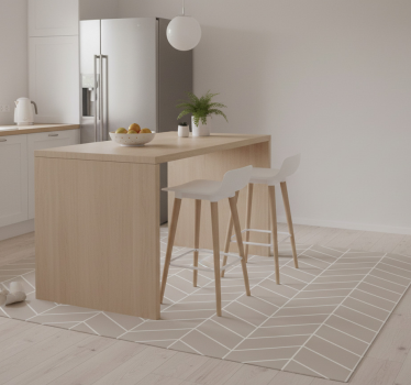 Scandinavian style beige and white kitchen vinyl mat - TenStickers