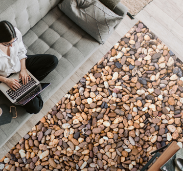 sea pebbles floor stone flooring - TenStickers