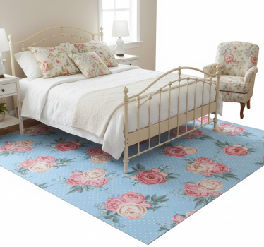 Shabby chic polka dot vector bedroom carpet - TenStickers
