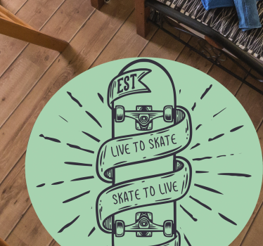 Skate to Live vinyl rugs for bedrooms - TenStickers