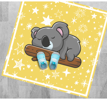 Sleeping koala on tree branch animal mat - TenStickers
