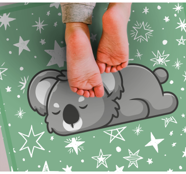 Sleeping koala with green background animal mat - TenStickers