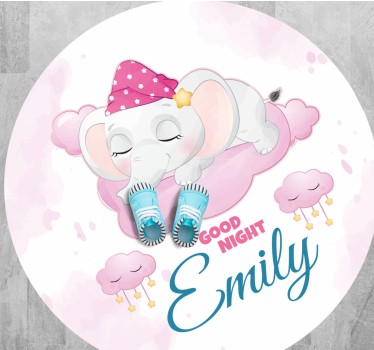 Sleepy Elephant Dream custom floor mat - TenStickers