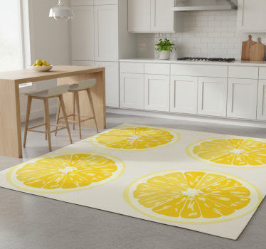 Sliced lemons kitchen vinyl mat - TenStickers