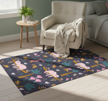 Sloth and leaves bedroom carpet - TenStickers