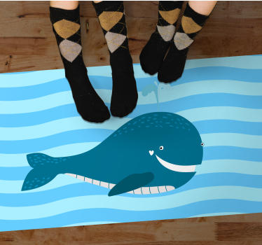 Smiling Whale Illustration kids carpet - TenStickers