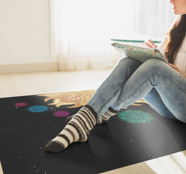 Solar system mandalas teenage rugs for bedrooms - TenStickers
