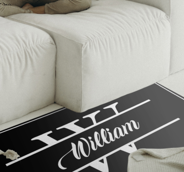 Elegant custom name and initial modern rug - TenStickers