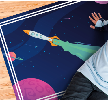 Spaceship in Orbit star rug - TenStickers