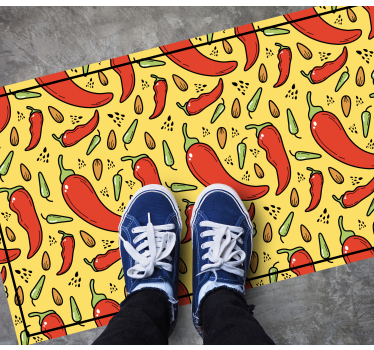 Spicy Pepper Pattern kitchen mat - TenStickers