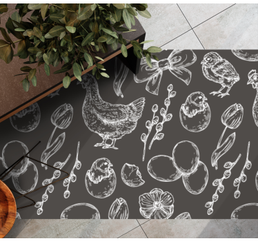 Spring chicken egg modern  animal mat - TenStickers