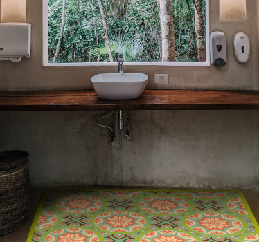 Square Persian green mosaic vinyl flooring - TenStickers